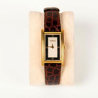 Vintage Gucci Brown Genuine Leather Watch, 2600M Series