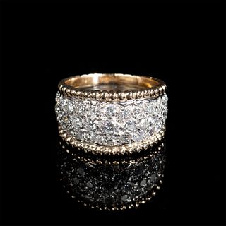 Size 8, 3.00 ct TWT Ladies Diamond and Two Toned Gold Ring