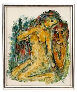 Calvin Waller Burnett, "Nymphs Embracing", Oil