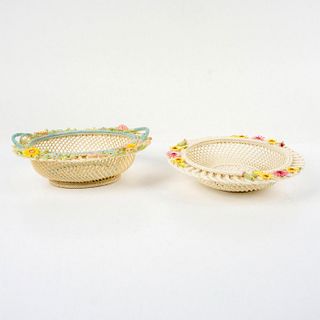 Pair of Belleek Porcelain Floral Baskets