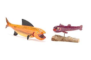 Collection of Figural Folk Art Fish Sculptures