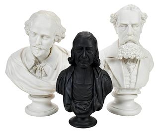 Three Parian Ware Busts of Historical Figures