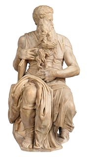Alabaster Sculpture of Moses After Michaelangelo