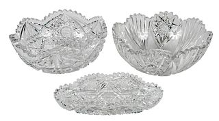 Three American Cut Glass Bowls