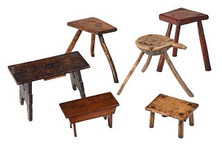 Collection of Six Early Foot Stools