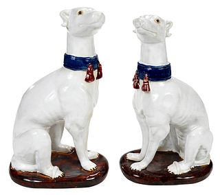 Pair of Ceramic Whippets