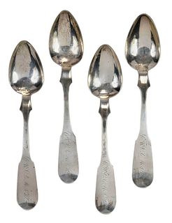 Four Virginia Coin Silver Spoons