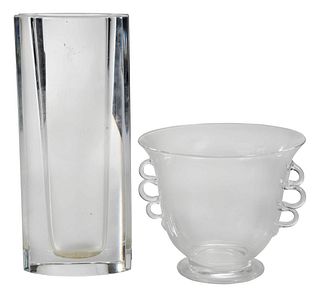 Steuben Glass Bowl and Waterford Glass Vase