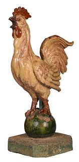 Large Ceramic Rooster Figure