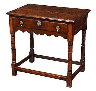 Early British Fruitwood Stretcher Base Table