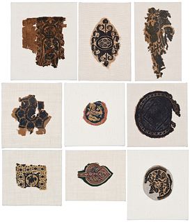 Group of Nine Coptic Textile Fragments
