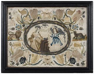 Charles II Silk Needlework of the Annunciation