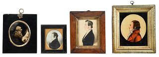 Three Portrait Miniatures of Men, One Photo