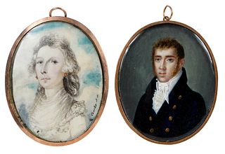 Two British School Portrait Miniatures, One A.Charles 