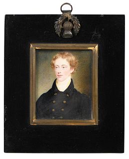 British School Portrait Miniature of a Young Man