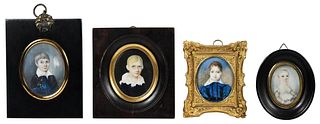 Four British Portrait Miniatures of Children