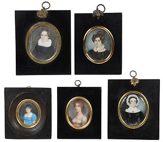 Five British Portrait Miniatures of Woman