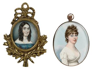 Two British or Continental Portrait Miniatures of Ladies