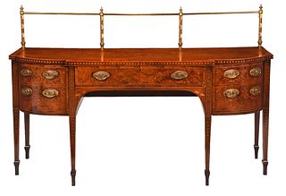Fine George III Figured and Marquetry Inlaid Brass Mounted Sideboard