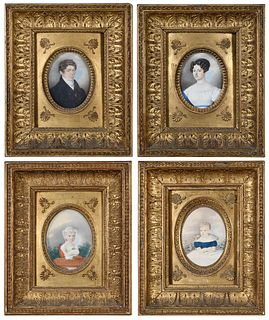 A Family Suite of Four Austrian School Portrait Miniatures