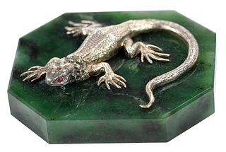 Faberge or Faberge Style Silver Lizard 