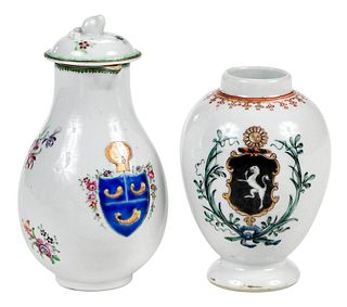 Two Chinese Export Armorial Porcelain Objects, Dale and Farquharson