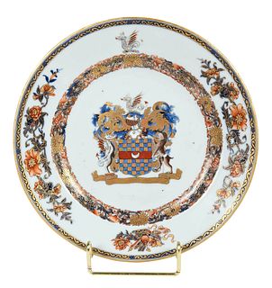 Chinese Export Armorial Porcelain Plate, Clifford