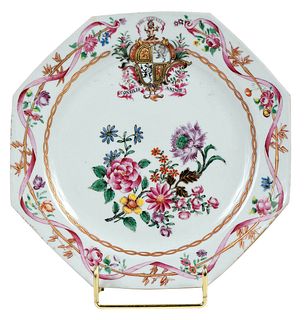 Chinese Export Armorial Porcelain Plate, Maitland