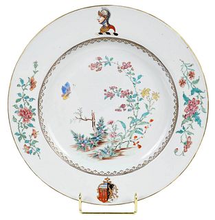 Chinese Export Armorial Porcelain Plate, Edwards
