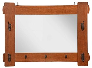 Stickley Brothers Arts and Crafts Oak Hall Mirror