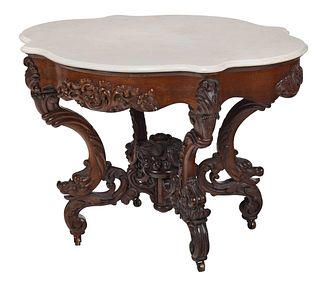 American Belter Rococo Revival Rosalie Pattern Center Table
