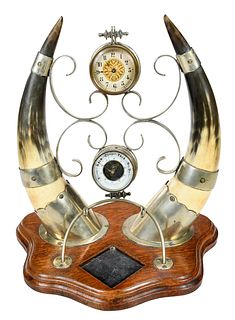 Horn Mounted Desk Compendium, British United Clock Co.