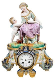 *Napoleon III Figural Mantel Clock Retailed by Prudent Mallard