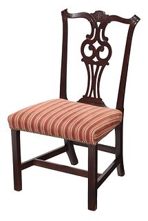 Massachusetts Chippendale Carved Mahogany Side Chair