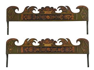 Pair of Carved, Painted, and Gilt Lintels