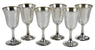 6 wallace sterling goblets