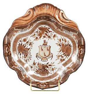 Chinese Export Porcelain Shrimp Platter, Manigault Family