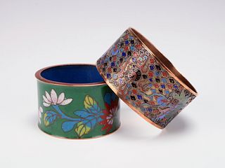 LOT OF TWO CHINESE CLOISONNÃ‰ NAPKIN RINGS