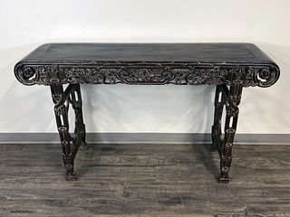 CHINESE ZITAN PAINTING TABLE
