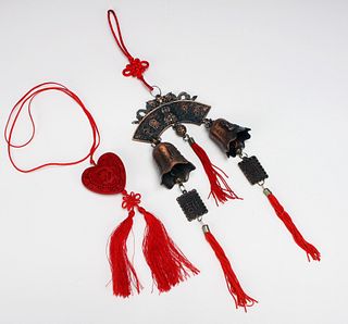 TWO NEW YEARâ€™S GOOD LUCK HANGING TASSELS WITH DECORATIVE KNOTS