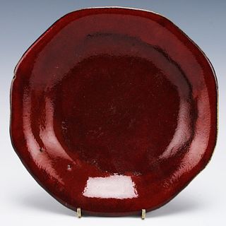 CHINESE RED GLAZE PLATE