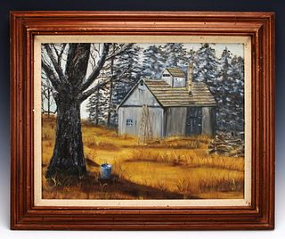 SIGNED PAINTING OF BARN