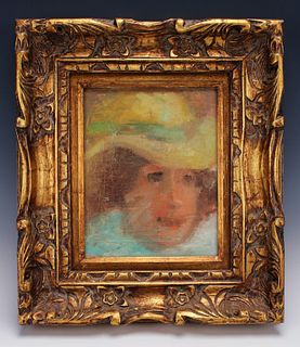 PORTRAIT PAINTING IN CARVED GILDED FRAME