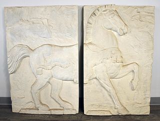 TWO PIECE PLASTER HORSE