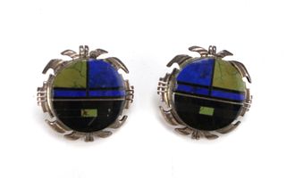 MEXICAN FRANCISCO STERLING & INLAY EARRINGS