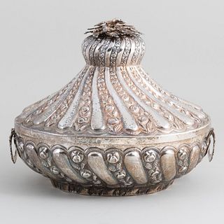 Continental Repousse Bowl with Hinged Cover