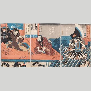 Utagawa Kunisada (Toyokuni III) (1786-1865): Triptych from the Forty-Seven Ronin