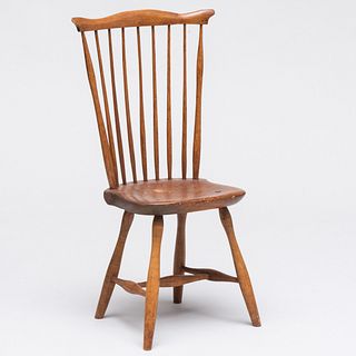 Oak and Fruitwood Spindle Back Side Chair