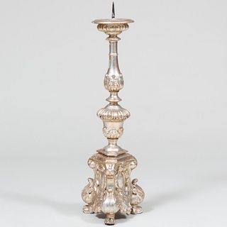 Italian Baroque Style Silver-Gilt Pricket Stick