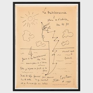 After Jean Cocteau (1889-1963): La Mediterranee